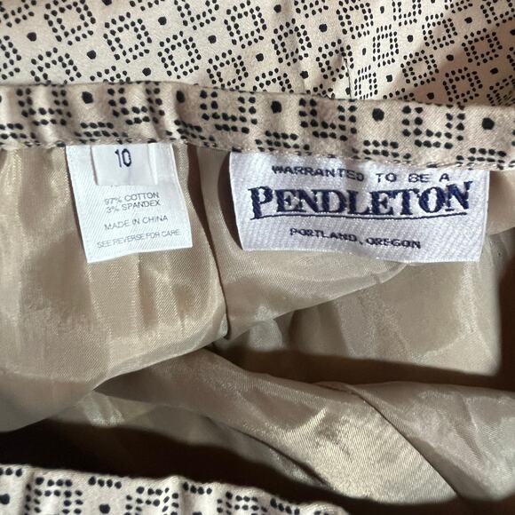 Pendleton Pencil Skirt Womens Size 10 Beige Geometric‎ Print Knee Length Lined - Picture 6 of 9